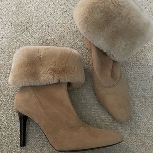 Cole Haan fur cuff booties